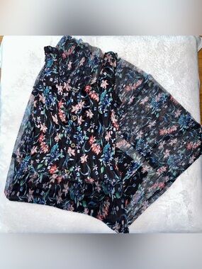 Lapis Floral Maxi Dress with sheer design